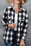 Casual Plaid Patchwork Turndown Collar Blouses(6 Colors)