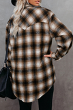 Casual Plaid Patchwork Turndown Collar Blouses(6 Colors)