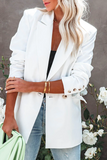 Casual Solid Patchwork Turndown Collar Outerwear