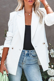 Casual Solid Patchwork Turndown Collar Outerwear