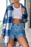 Casual Plaid Patchwork Turndown Collar Tops(5 Colors)