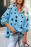 Casual The stars Pocket Zipper V Neck Tops(5 Colors)