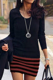 Casual Striped Print Patchwork O Neck A Line Dresses(5 Colors)