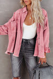 Fashion Solid Ripped Make Old Turndown Collar Long Sleeve Loose Denim Jacket(5 Colors)