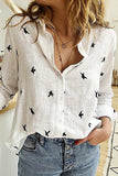 Fashion Casual Polka Dot Patchwork Printing Turndown Collar Tops