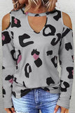 Casual Street Leopard Printing O Neck Tops(6 Colors)