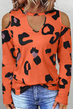 Casual Street Leopard Printing O Neck Tops(6 Colors)