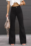 Sexy Casual Street Solid Pocket Boot Cut Mid Waist Wide Leg Patchwork Bottoms(4 Colors)