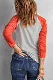 Casual Patchwork O Neck Tops