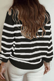 Casual Sportswear Striped Patchwork O Neck Sweaters(3 Colors)