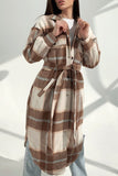 Sweet Elegant Plaid Striped Printing Shirt Collar Outerwear(3 Colors)