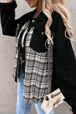 Street Plaid Striped Patchwork Pocket Turndown Collar Outerwear(6 Colors)