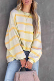 Casual Striped Printing O Neck Tops(4 Colors)