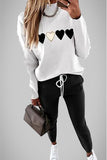 Casual Street Solid Patchwork V Neck Long Sleeve Two Pieces