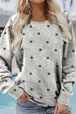 Casual Print Printing O Neck Tops(3 Colors)