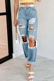 Sexy Patchwork Ripped Denim Jeans