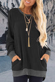 Casual Elegant Solid Contrast O Neck Hoodies(11 Colors)