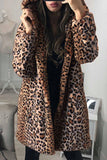 Casual Daily Leopard Printing Hooded Collar Outerwear