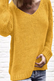 Casual Solid Color V Neck Sweaters(6 Colors)