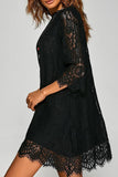 Elegant Solid Lace Asymmetrical O Neck A Line Dresses