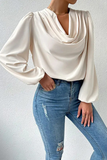 Casual Solid Patchwork U Neck Tops(6 Colors)