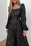 Elegant Solid Hollowed Out See-through Square Collar Dresses