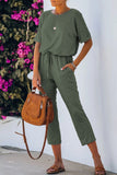 Casual Simplicity Solid Solid Color O Neck Regular Jumpsuits(4 Colors)