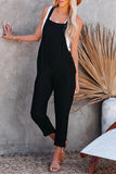 Casual Simplicity Solid Patchwork Loose Jumpsuits