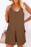 Casual Street Solid Pocket Buttons V Neck Loose Jumpsuits(6 Colors)