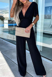 Casual Elegant Solid V Neck Regular Jumpsuits(4 Colors)