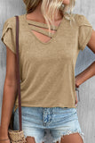 Casual Simplicity Solid Solid Color V Neck T-Shirts