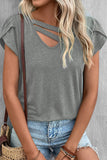 Casual Simplicity Solid Solid Color V Neck T-Shirts