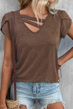 Casual Simplicity Solid Solid Color V Neck T-Shirts