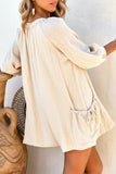 Casual Simplicity Solid Pocket V Neck Loose Rompers