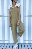 Casual Simplicity Solid Pocket Loose Jumpsuits