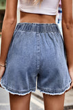 Casual Street Solid Make Old High Waist Loose Denim Shorts