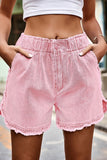 Casual Street Solid Make Old High Waist Loose Denim Shorts