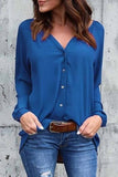 Elegant Solid V Neck Tops