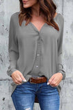 Elegant Solid V Neck Tops