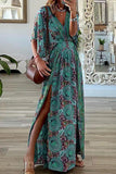 Bohemian Vintage Print Slit V Neck A Line Dresses(6 Colors)