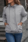 Casual Sportswear Solid Pocket Hooded Collar Outerwear