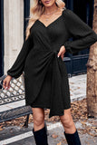 Casual Street Solid Bandage V Neck A Line Dresses