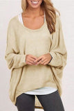 Casual Solid Patchwork O Neck Tops