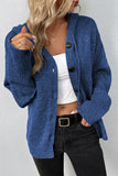 Casual Solid Buttons Hooded Collar Tops