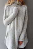 Casual Solid Patchwork Turtleneck Sweaters(3 Colors)