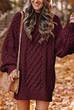 Elegant Solid Hollowed Out O Neck Long Sleeve Dresses(12 Colors)