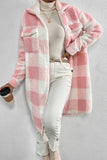 Casual Plaid Pocket Contrast Turndown Collar Outerwear(4 Colors)