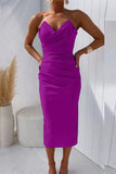 Sexy Formal Solid Fold V Neck Evening Dresses(8 Colors)