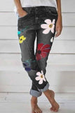 shirtstylespot Regular Waist Flower Print Regular Fit Casual Wear Jeans