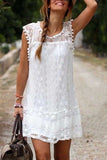 shirtstylespot Elegant Lace Sleeveless Mini Dress